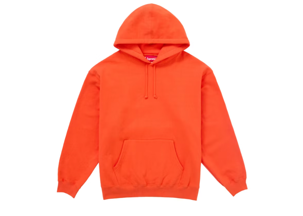 Supreme Satin Applique Hooded Sweatshirt FW24 Bright Orange