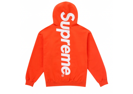 Supreme Satin Applique Hooded Sweatshirt FW24 Bright Orange